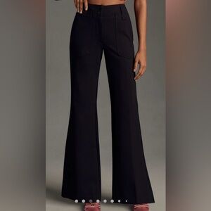 Maeve Naomi Ponte Wide Leg Flare Pants Black Size 10